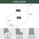 Armless Accent Chair Cover Stretch Leaf Jacquard Chair Covers for Living Room Armless Slipper Chair Slipcover Chair Furniture Protector Covers (Light Grey, 2PCS)