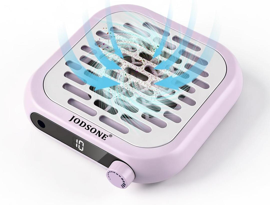JODSONE 6000RPM Mini Nail Dust Collector Low Noise Powerful Suction Portable Nail Salon with 30 Filters Purple