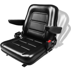 Lawn Mower Seat,Universal Tractor Seat,Adjustable Forklift Seat with Adjustable Back,Slide Rail,Armrest and Seatbelt for Forklift,Tractor,Mower,Telehandler,Backhoe,Excavator Dozer (xl)