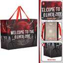 SAVITA Welcome to the Other Side Birthday Gift Bags Set, Themed Favor Bags with Greeting Card Envelope and Crepe Papers for Party Decorations & Halloween Decor