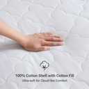Sleep Philosophy Queen Mattress Pad, Cotton Mattress Protector Classic Cloud Quilted Bed Cover, All Natural Breathable Mattress Topper Fitted Pocket Fits Up to 18", Machine Washable, White
