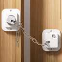 Child Proof Door Lock with Adjustable Strap, Cat Door Latch 3M Adhesive Safety Locks for Baby, Dementia & Pets, No Tools Needed 2 Pack