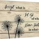 iKNOW FOTO Dandelion Accept What is Let Go of What was Quotes Poster Canvas Prints Wall Art Prints Vintage Home Decor Xmas Gifts 24x36