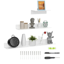 12 24 36 Inch White Wall Shelves, Long Shelf for Wall, Wide Acrylic White Floating Shelf for Living Room, Bedroom, Bathroom, Office