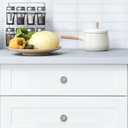 4 Pcs 1.37" Round Cabinet Knobs Flowers on Vintage Wooden Boards Kitchen Cupboard Knob Black Drawer Hardware Pulls Dresser Handle with Screws Furniture Decoration