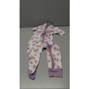 Aablexema Baby Short Sleeve Footless Romper Rayon of Bamboo 2 Way Zipper One Piece Pajamas Jumpsuits for Girls(Floral 18-24m)
