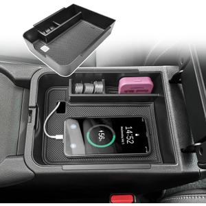 Center Console Organizer Tray Compatible with Nissan Sentra 2020 2021 2022 2023 2024 2025 Accessories, Middle Console Organizer for 2020-2025 Sentra Armrest Storage Box Coin Holder, black trim