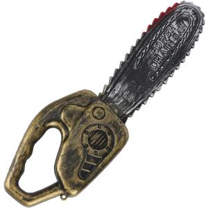 Plastic Chainsaw Toy, Fake Chainsaw with Realistic Blood Stains Halloween Bloody Prop for Costume Cosplay Haunted House Decor Zombie Party