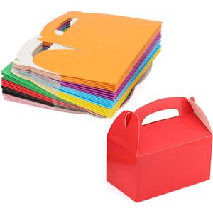 LEXININ 80 PCS Colored Gable Boxes, Colorful Party Favor Treat Boxes, Gable Paper Boxes for Birthday Weddings Party Decoration Supplies, 6.2 x 3.6 x 3.3 Inches