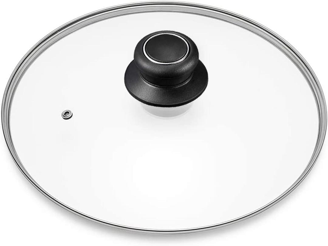 15.4 Inch Tempered Glass Lid Replacement Cover for 15.4" Cast Iron Skillets, Frying Pans and Wok, Clear