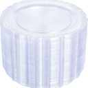 100 Pieces Clear Plastic Plates - 7.5 inch Clear Dinner Disposable Plates - Premium Hard Disposable Dinner Plate - Party Supplies for Birthdays, Celebrations, Wedding and Events