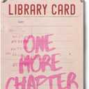 2 x Pink Library Bedroom Wall Art Sign Book Lovers Gifts for Women Man Readers One More Chapter Bookish Wooden Quote Plaque for Reading Corner Decor With Rope 8 x 10 Inch