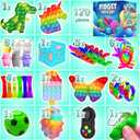 Fidget Toys, 120 Pack Party Favors for Kids 8-12 4-8, Sensory Toy for Autism Autistic Anxiety Children Boys Girls, Classroom Treasure Box Prizes Pinata Stocking Stuffers Gifts Carnival ADHD