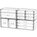 Cq Acrylic 4 Pack Clear Acrylic Drawer Organizer Countertop,Stackable 13 Drawers Makeup Storage, Cube Make up Organizer for dresser Hair Clip,Beauty Product Desk and Bathroom Organizers and Storage