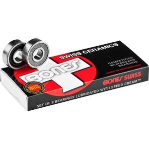 Bones Swiss Ceramic Skateboard Bearings 8 Pack (2 x 0.5 x 2, Multi)