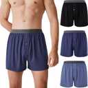 BAMBOO COOL Mens Boxer Shorts Underwear Soft Comfortable Breathable Knit Boxers Short for Men (3 or 5 Pack) (L)