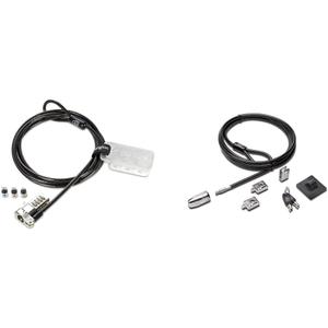 Kensington Universal 3-in-1 Combination Laptop Lock, Computer Security Locking Cable - Resettable Version (K62316WW), Black & Desktop & Peripherals Locking Kit 2.0, Black (K64424WW)
