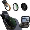 52MM Circular Polarizer Filter, Ultra Slim Multi-Coated CPL Lens Filter, Clip-on Phone Camera Filter Kit, Compatible for iPhone 15 14 13 12 11,Motorola, Google Pixel and Other Smart Phones