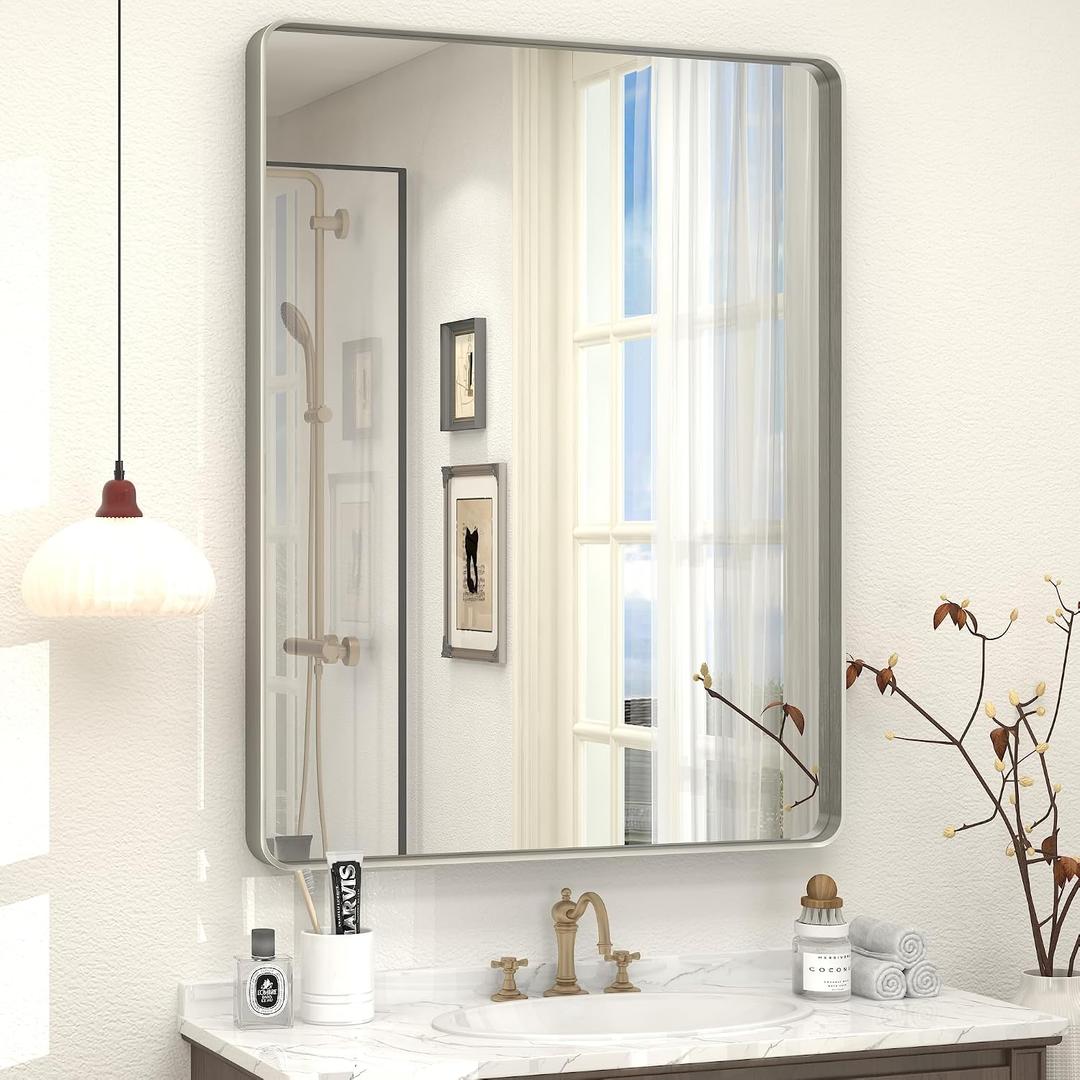 26x36 Inch Silver Bathroom Mirror for Wall