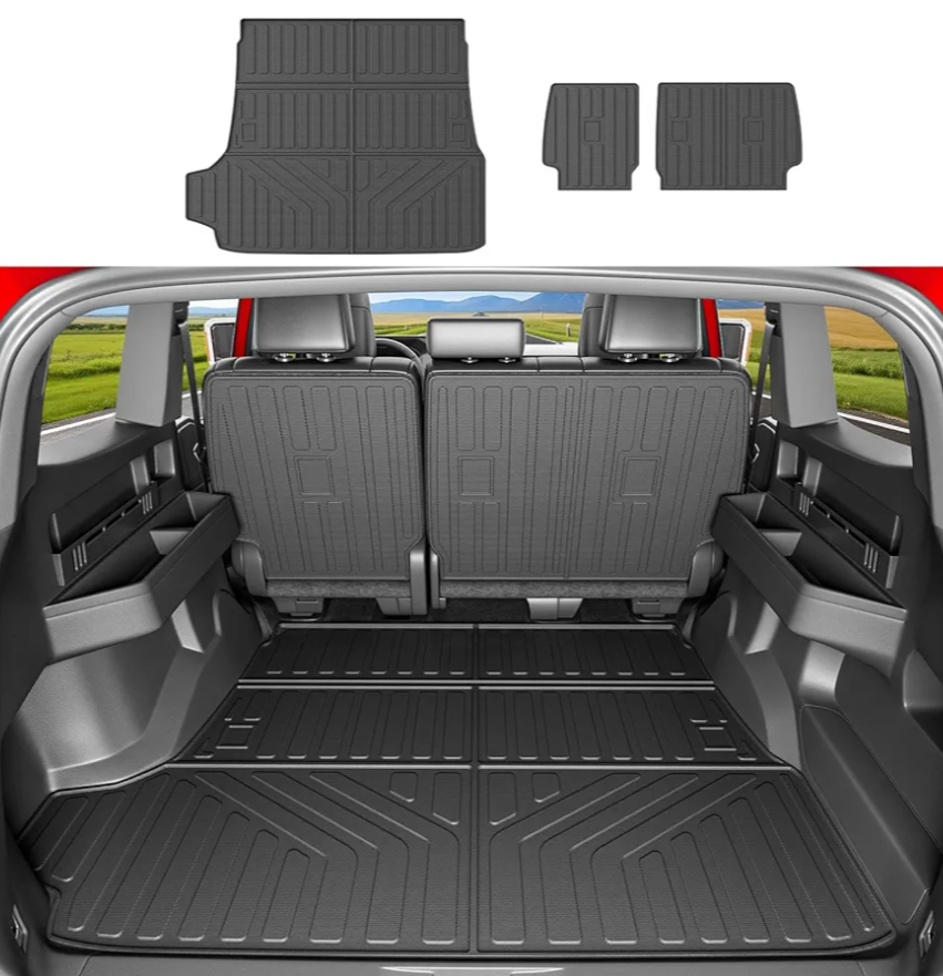 5 Seats Cargo Mat Compatible with 2025 Toyota 4Runner Trunk Liner Cargo Liner Backrest Trunk Mat (Not for Hybrid EV&i-Force MAX) Replacement for 2025 Toyota 4Runner Accessories , 70x16x56