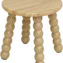 Masupu Solid Wooden Step Stool for Adults Kids, 11 inch Small Foot Stool, Non-Slip One Step Stool, Sturdy Foot Stool for Bathroom, Bedroom, Kichen, Plant Stand(Natural)