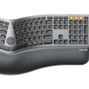 ProtoArc Ergonomic Keyboard Mouse, EKM01 Plus Full Size Wireless Bluetooth Ergo Keyboard Mouse Combo, Cushioned Palm Rest, Split Design, Rechargeable, Compatible for Windows, Mac OS - Gray and Black