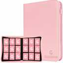 TCGCARDIUM 360 Card Binder - Premium Zippered 9-Pocket Trading Card Binder Side-Loading Pages for Ultimate Protection | Holds TCG, MTG, Sports Cards (Pink)