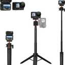 21" Action 6 Camera Tripod, Magnetic Quick Release Adapter Selfie Stick Extended Pole Handle Grip with 360 Ball Head & Cold Shoe Mount, Mini Table Desk Tripod for DJI Osmo Nano Accessories