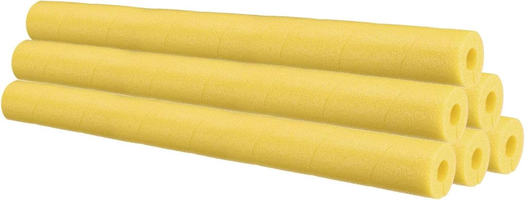 PATIKIL Pipe Insulation Foam Tube, 6Pcs 25" Lx1 IDx0.75 T No Adhesive Pole Wrap Pipe Cover Pool Noodles Multi-Purpose Soft Foam Tubing for Handle Outdoor Swimming Pool, Water Pipes, Yellow