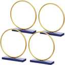 Leinuosen 2 Set Blue Gold Ring Party Decorations, Wooden Cartoon Gold Ring Table Centerpieces for Cartoon Video Game Party Birthday Decor