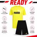 PUMA Boys Short Set - 2 Piece Short Sleeve Crewneck Performance Graphic Tees and Athletic Mesh Shorts for Boys (Sizes: 10-12) (M)