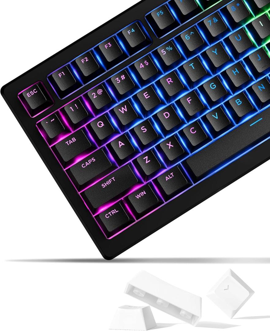 SDYZ x XVX Doubleshot PBT Keycaps 60 75 100 Percent - Shine Through Keycaps, for Mechanical Keyboards, Full 137 Key Set, OEM Profile, Backlit - Black