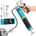 Seesii 8000PSI Grease Gun Kit: Heavy Duty Pistol Grip Grease Gun with 14oz Capacity, Quick-Release Coupler, 90 Adapter, Flexible Hose, Rigid Pipe for Automotive, Agricultural, Industrial, Marine