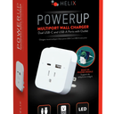 Helix PowerUp Multiport Wall Charger Dual USB-C and USB-A Ports with Outlet