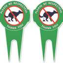 Mr. Pen- No Dog Poop Signs for Yard, 12" x 6.5", 2 Pack, Aluminum, Dog Poop Signs for Lawn with Stake, Weatherproof, Durable and Easy to Install