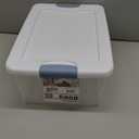 Sterilite+14948012+15+Quart+White%2fClear+Plastic+Storage+Box+With+Blue+Aquarium+Latches