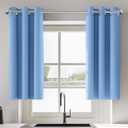 ORINOVA Blue Two Pages Living Room Blackout Curtains for Bedroom Kitchen Window Black Out Grommit Thermal Insulated Curtains 34x36 Curtains Nursery Decorations