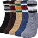 Mens Womens Fuzzy Socks Winter Warm Thermal Thick Boot Slipper Fluffy Sleeping Bed Sock for Christmas Gifts Unisex (Multicolor5)