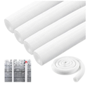 Pangda 4 Pcs 6 ft Pipe Insulation Foam Tube Heat Preservation Insulated Foam Anti Slip Tubing Cover Wrap for Water and Air Conditioning Copper Winter,(0.75 x 0.39 x 72 Inch,White)