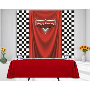 Car Backdrop for Boy Party Racing Competition Photography Background 6x5FT Car Racing Theme Birthday Decoration Supplies