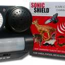 Bird B Gone Sonic Shield - Motion Activated Sonic Animal Repellent with Sound & Light - Outdoor Pest Deterrent for Birds, Squirrels, Cats, Dogs & Raccoons - Portable Yard, Patio & Garden Protection