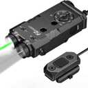 EZshoot 1600 Lumens Rifle Flashlight/IR Illuminator with Green/IR Laser 4-in-1 Combo Magnetic Rechargeable, IR Flashlight for Rifle with Remote Switch, Compatible with Picatinny and M-Rail