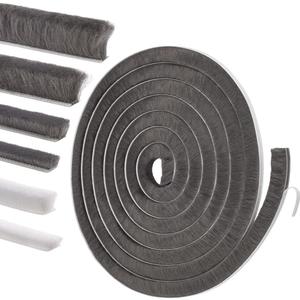 Self-Adhesive Weather Stripping Seal for Doors & Windows  Soundproof Insulation Gap Filler for Sliding, Exterior, Front, and Jamb Frames  0.9" x 0.35" x 16.5 ft, Gray