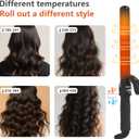 1-1/4 Inch Curling Iron - Ceramic Curling Iron, Fast Heat Function LCD Display 180F-450F Adjustable, Long Lasting Beach Waves, Dual Voltage Curler, Heat Resistant, Black