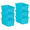 Teacher Created Resources Teal Small Plastic Storage Bin, Pack of 6
