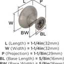 Amerock | Cabinet Knob | Satin Nickel | 1-1/4 inch (32 mm) Diameter | Edona | Drawer Knob | Cabinet Hardware (Pack of 10)