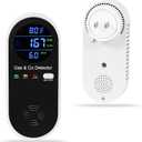 Explosive-Gas-Detectors and Carbon-Monoxide-Detector Plug in,4-in-1 Carbon Monoxide Alarm,Natural Gas Leak Detector,Propane & CO Detector with Fahrenheit(F) & Humidity for Home,RV,Apartment,Hotel