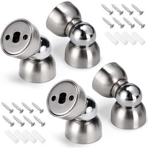 Sumnacon Powerful Magnetic Doorstop - 4 Pcs Stainless Steel Mini Door Stopper, Heavy Duty Magnetism Door Holder for Bedroom Bathroom Kitchen Home Office,Silver