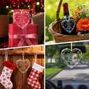 FLYAB Friends Christmas Ornaments Friend Gifts for Women - Heart Glass Friendship Ornament with Ready Gift-Box for Christmas Tree Decorations Keepsake Gifts for Best Friend Besties Family (A01)