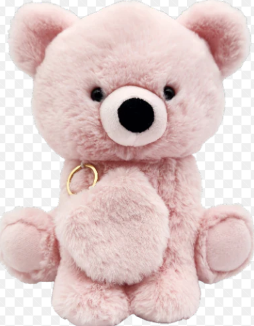 Holiday Home 10-Inch Plush Bear with Keychain - Light Pink